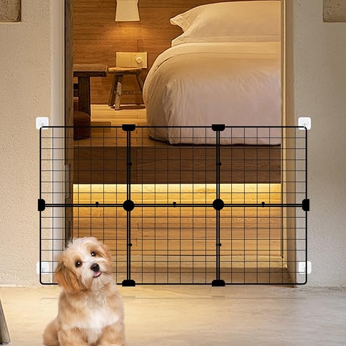 Dog Gates, Stair Gates, Barrier Gates, pet Gates, Dog enclosures, Easy to Assemble, can be Put Together into as Many Models as Needed (Single Piece 13.8 * 13.8 inches, 6 Pieces Total)