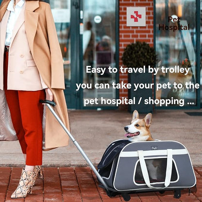 Petsfit Pet Carrier with Removable Wheels