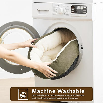 Love's cabin Round Donut Cat and Dog Cushion Bed 20in Pet