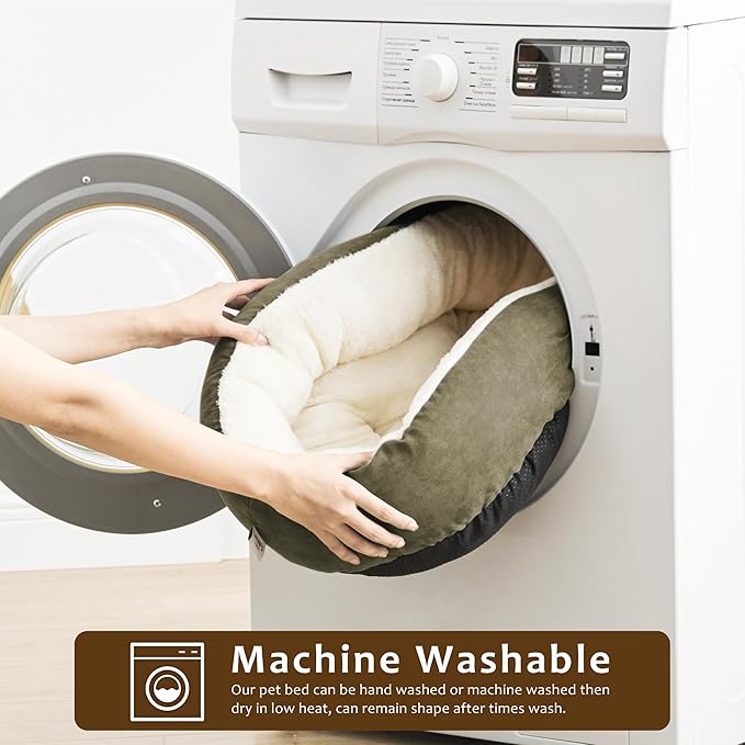 Love's cabin Round Donut Cat and Dog Cushion Bed 30in Pet