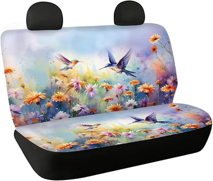 Tupalatus Set of 2 Pack Car Back Seat Covers Full Set Auto Backing Bench Seats Covers Pet Dog Pads Fit Most Vehicle Truck