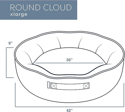 Luna Linen Cream XL Round Cloud Dog Bed