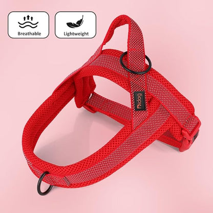 Didog No Pull Dog Harness with Breathable Mesh Padded, Full Reflective & Quick Fit Adjustable Vest Harness, Easy for Training Walking for Small & Medium and Large Dogs (Red, S)