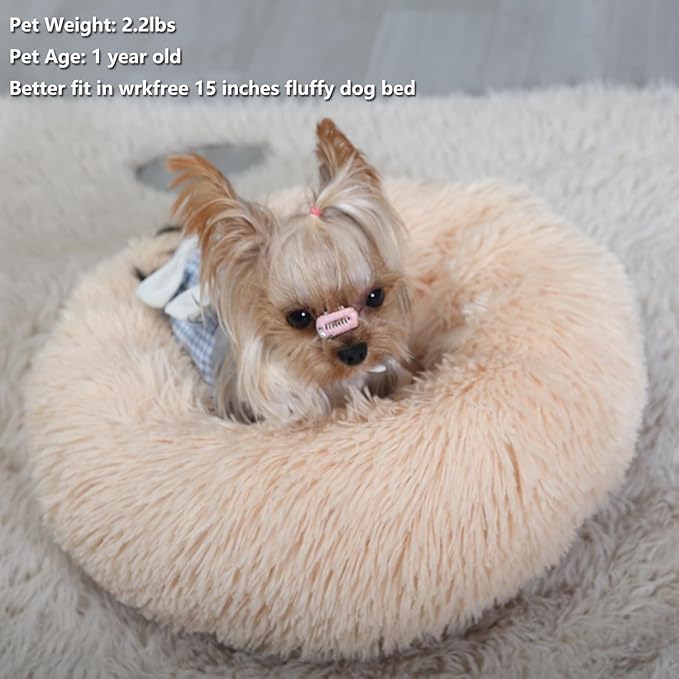 Light Brown Dog Bed Washable 15 inches 5 lbs