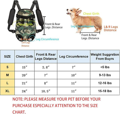 Pet Dog Carrier Backpack Legs Out Adjustable Pet Front Cat Backpack Carrier Travel Bag for Traveling Hiking Camping for Small Medium Dogs Cats Puppies