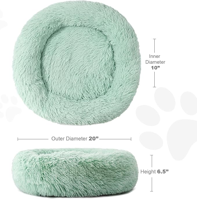 Aurako Cat Bed Dog Bed Round Cushion Pet 20" Green
