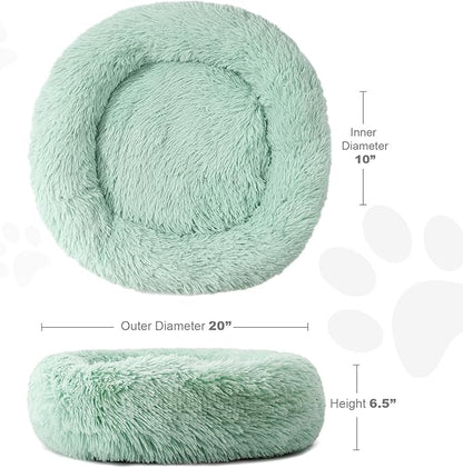 Aurako Cat Bed Dog Bed Round Cushion Pet 20" Green