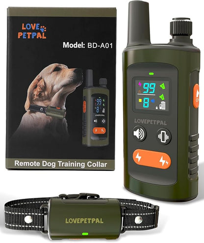 Dog Training Collar with Remote Control, 3500FT Dog Shock Collar for Small Medium Large Dogs, IPX7 Waterproof, 4 Training Modes, Rechargeable E-Collar with Beep Vibration Safe Shock for All Breeds