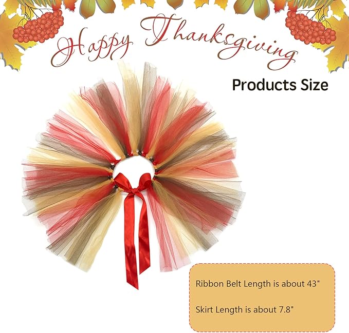 Vehomy Dog Thanksgiving Costume Pet Dog Turkey Headband Headwear Hat Puppy Thanksgiving Halloween Collar Dog Tutu Skirt Pet Halloween Turkey Costume for Cats Dogs 3Pcs