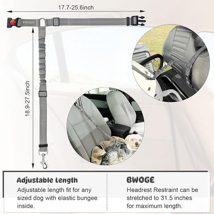 BWOGUE Pet Dog Cat Seat Belts, Car Headrest Restraint Adjustable Safety Leads Vehicle Seatbelt Harness (1 Pack)