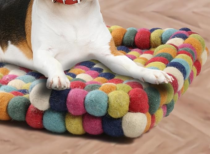 Felt Ball Dog Bed Fabric Pet Beds Luxury Cat Dog Bed Wool Bed for Cats Kittens
