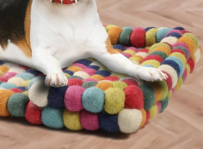 Felt Ball Dog Bed Fabric Pet Beds Luxury Cat Dog Bed Wool Bed for Cats Kittens