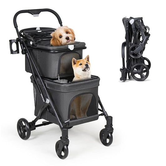 T1 Double Pet Stroller for 2 Small Dogs