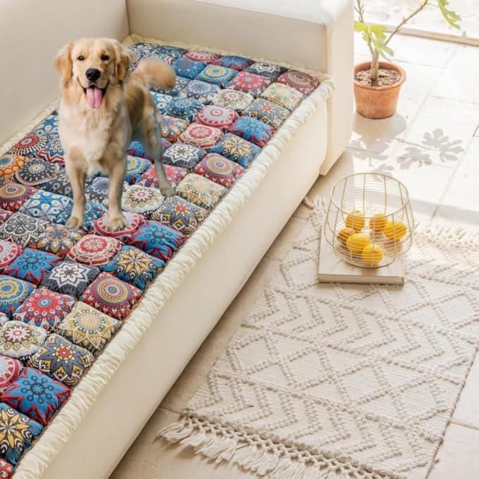 Washable Pet Bed Couch Cover，Funny Cat Mat Sofa Cover，Anti-Slip Dog Bed Sofa Cover，Pet Friendly Sofa Cover for Large Dogs (Phantom Blue 70x210 cm/28 83in)