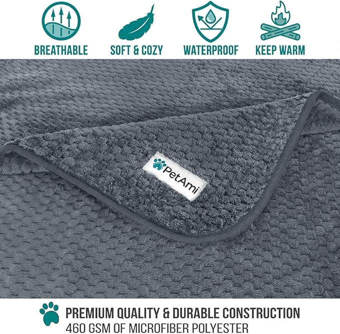 PetAmi Waterproof Dog Blanket 40x60 Gray