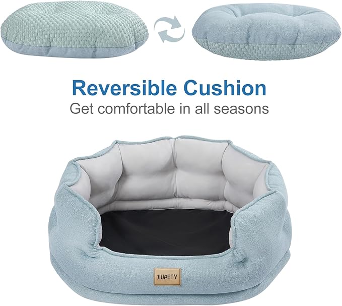 Jiupety Cooling Bed for Indoor Cats with Summer Cooling Mat L(25"×21"×9"), Green.