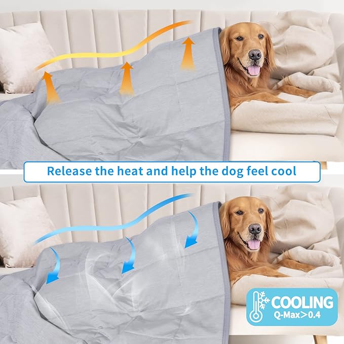 Dog Cooling Blanket 0.4 Q-MAX (30"×40"/Grey)