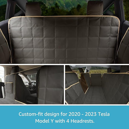 Lassie Dog Hammock for Car 2018-2024 Model 3,Dog Car 4 Headrests 2 Seat 100% Waterproof