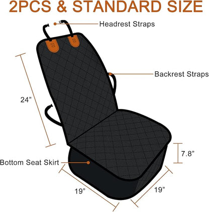 Paw Jamboree 2PCS Car Front Seat Covers for Dogs Scratch-Proof Pet Car Seat Cover Front Seat Non-Slip Car Seat Protector for Dogs Bucket Seat Cover for Dog for Trucks