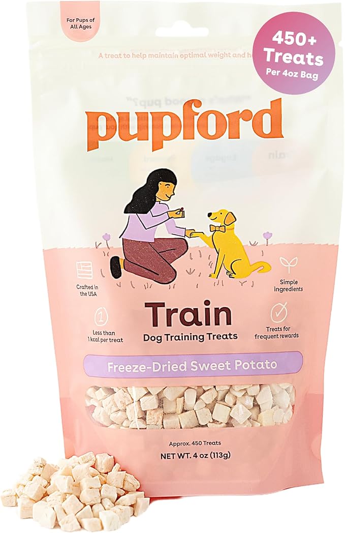 Pupford Freeze Dried Training Treats for Dogs & Puppies, 450+ One Ingredient Bites (Sweet Potato, 4 oz)