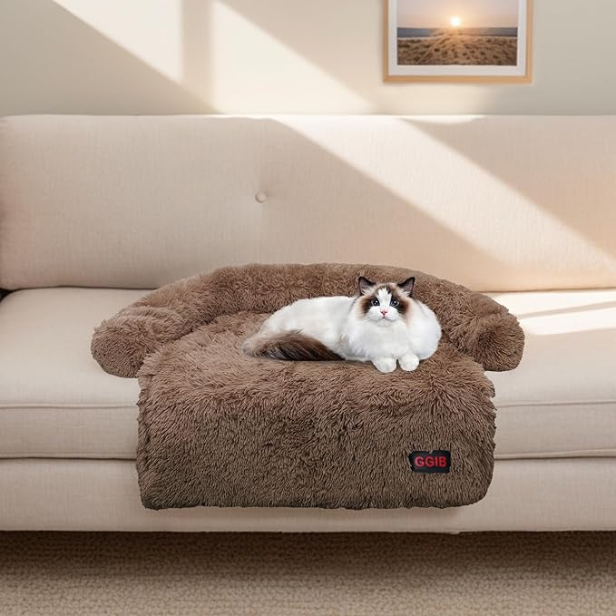 Calming Dog Bed Fluffy Plush Dog Mat for Furniture Protector with Removable Washable Cover for Large Medium Small Dogs and Cats (XS(31“x27.5”x5)