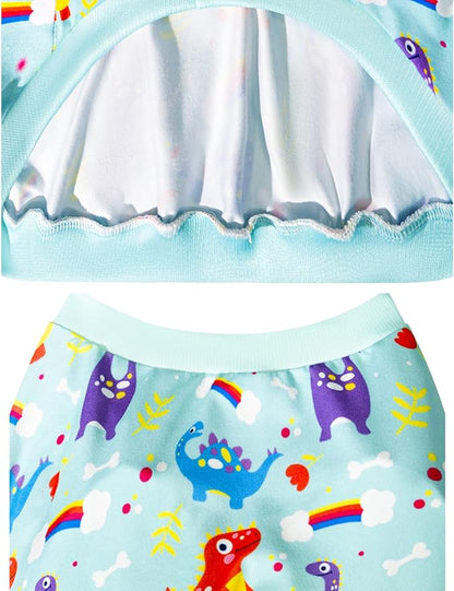 2 Pack Dinosaur+Colorful Doughnut Cute Prints Dog Vest T-Shirt for Large Dog (3XL,DinosaurDoughnut)