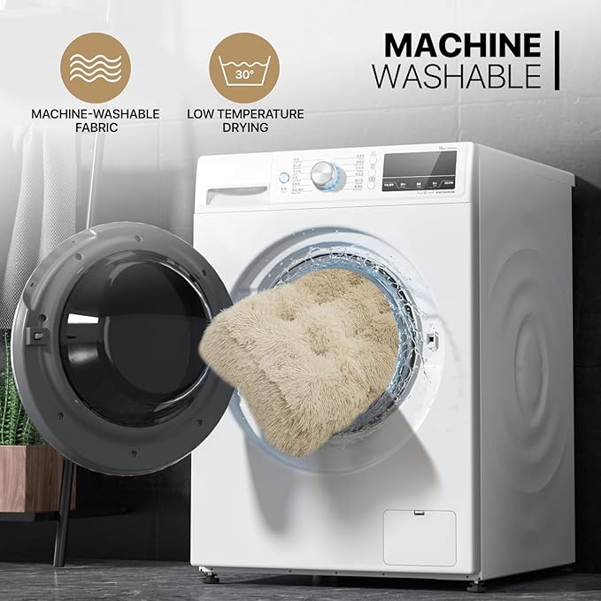 MoNiBloom 28.5"x21"x4" Dog Beds for Small Size Dogs Machine-Washable Long Plush Pet Beds Warming Cozy Soft Bed for Dogs and Cat