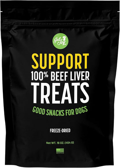 Get Joy Freeze Dried Superfood 100% Beef Liver Dog Treats 16 Ounce