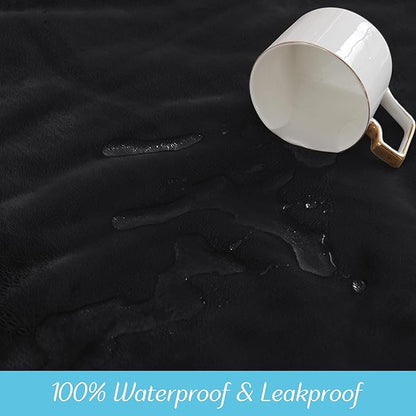 NICETOWN Waterproof Fleece Dog Blanket 50x60, Black