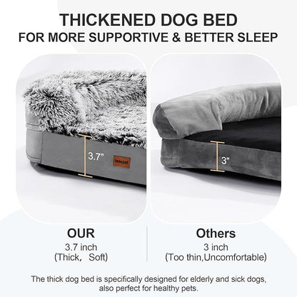 3.7 inch Thickened Orthopedic Dog Beds for Large Dogs 28D Egg-Crate