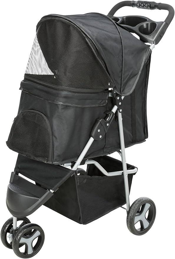TRIXIE Foldable Pet Stroller for Cats and Dogs