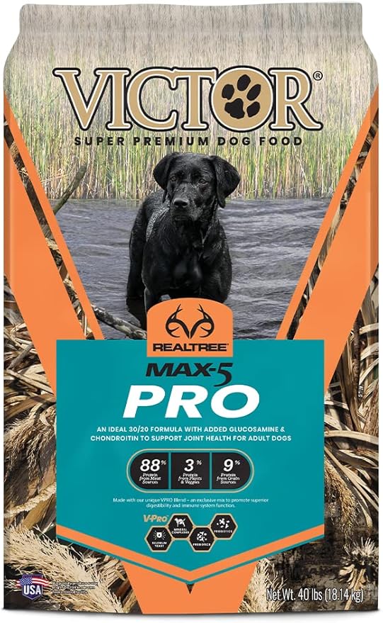 Victor Super Premium Dog Food – Realtree MAX-5 PRO Dry Dog Food – 30% Protein, Gluten Free for Active Adult Dogs, 40lb