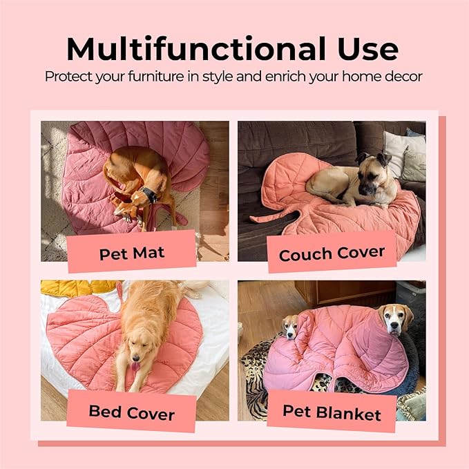 Dog Blanket Mat for Dogs Cats 47×43" Leaf