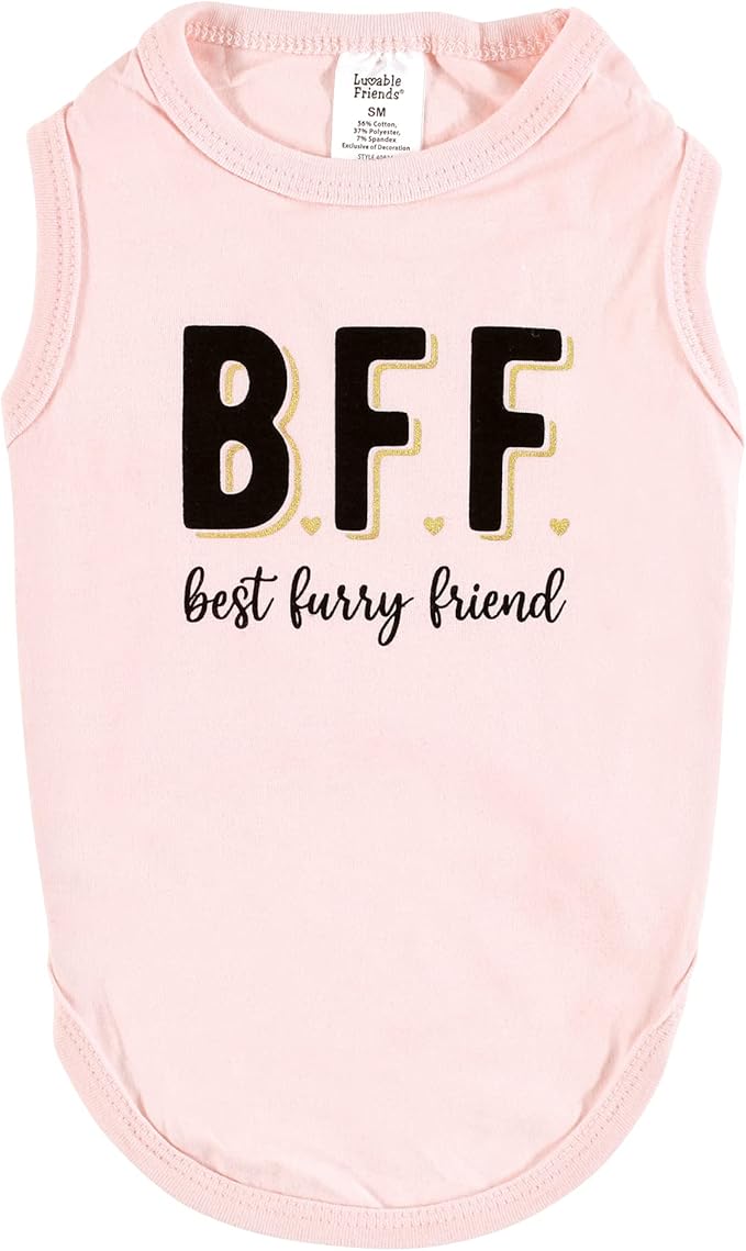 Luvable Friends Dog Pet Dog and Cats Cotton T-Shirts 2pk