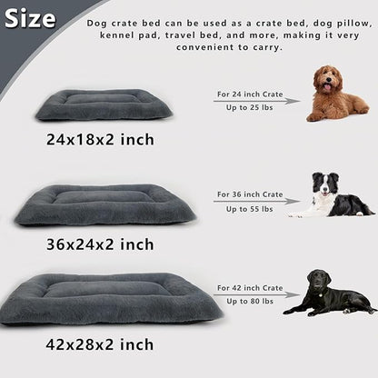Crate Pad 42 Inch Machine Washable 80lbs,Dark Grey 42 x 28 Inch