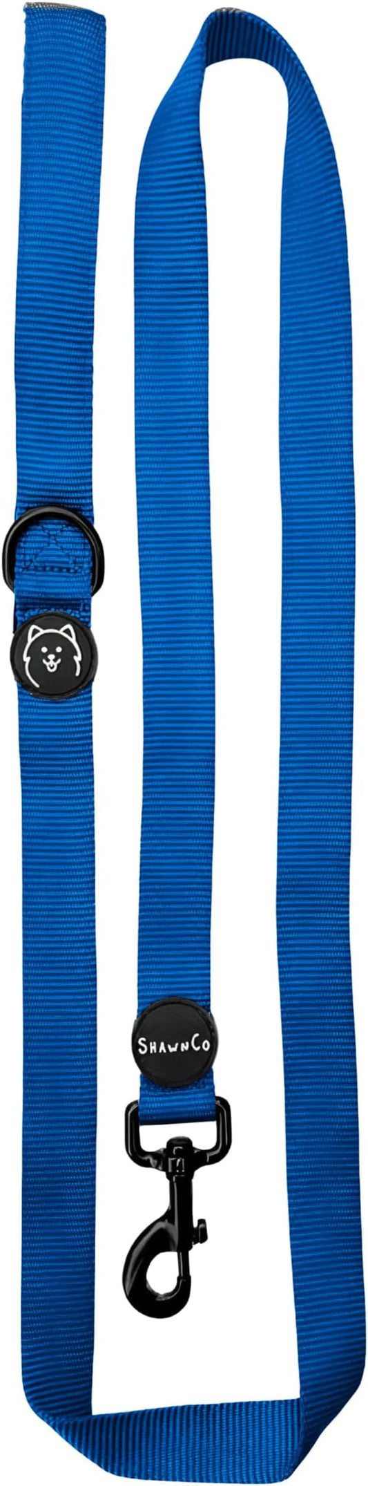 ShawnCo Dream Walk Dog Leash- Premium, Nylon Pet Leash with Soft Neoprene Handle for Small, Medium and Large Dogs (Electric Blue, Medium/Large)