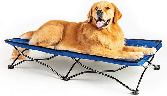 Folding Outdoor Raised Elevated Cooling Dog Cot Beds for Large Dogs 47 Inches