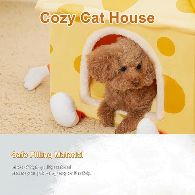 Jiupety Small Dog Bed Washable (20"x20"x21.5") Up 25lbs Cat 15lbs Dog,