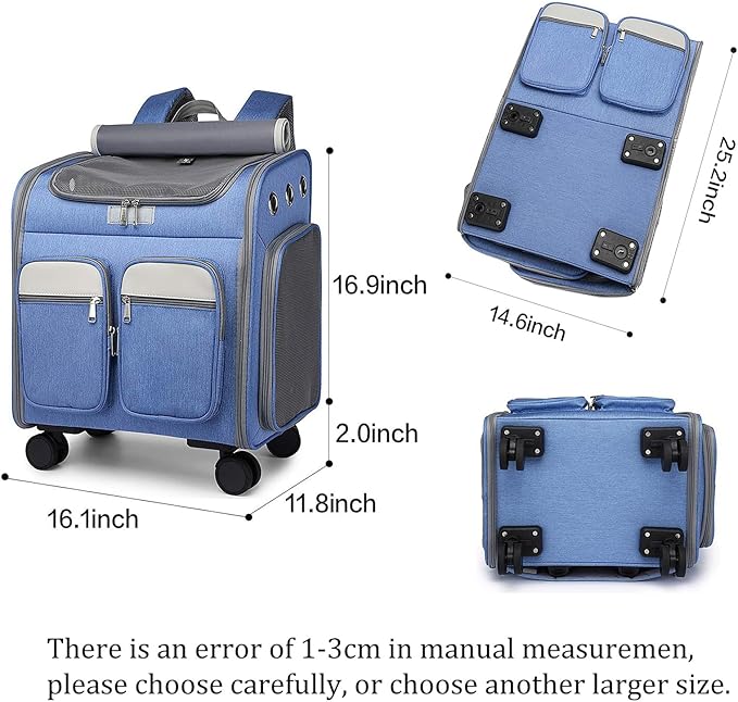 Wheeled Pet Carrier Backpack Breathable Pet Carrier