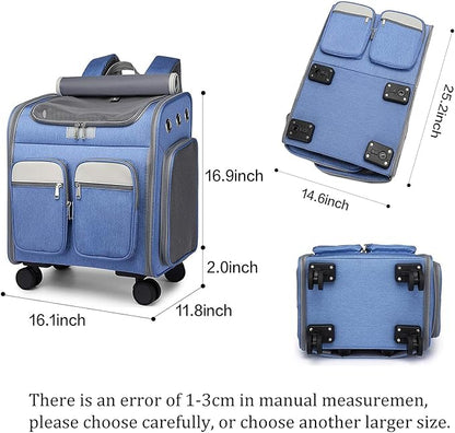 Wheeled Pet Carrier Backpack Breathable Pet Carrier