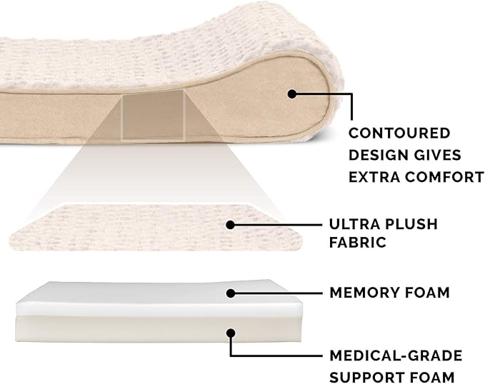 Furhaven Memory Foam Dog Bed for Medium/Small Dogs w/ Removable Washable Cover 23 lbs