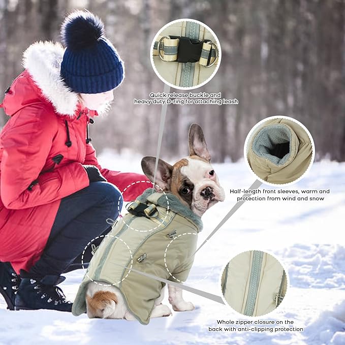 IDOMIK Warm Dog Coats with Harness 3XL