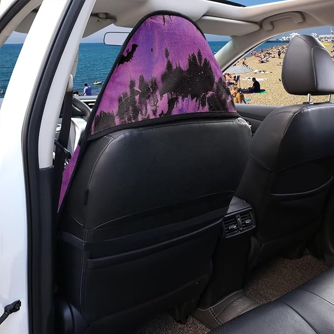 Yewattles Purple Halloween Tie Dye Waterproof Car Interior