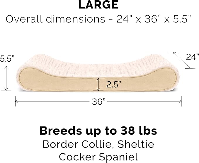 Furhaven Orthopedic Dog Bed for Large/Medium Dogs w/ Removable Washable Cover 38 lbs