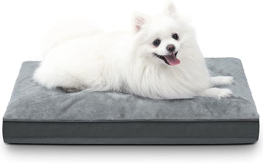 Dog Crate Bed Waterproof Deluxe Plush Dog Beds with Removable Washable Cover Anti-Slip Bottom Pet Sleeping Mattress for Large 29 x 18 inch,
