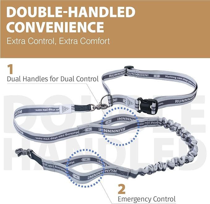 Hands Free Dog Leash with Waist Belt Lifetime Replacement 5318
