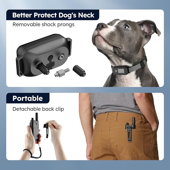 Dog Shock Collar 3300FT with Light for Night Walks