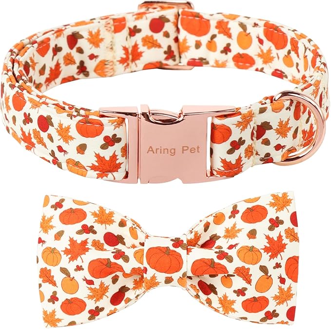 ARING PET Fall Dog Collar-Cute Halloween Dog Collar with Bow