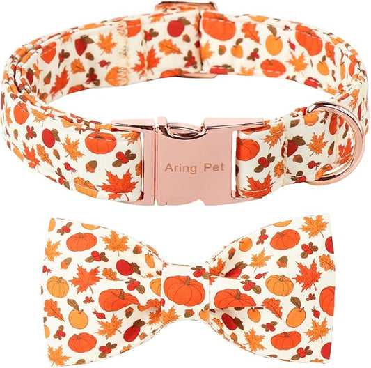ARING PET Fall Dog Collar-Cute Halloween Dog Collar with Bow