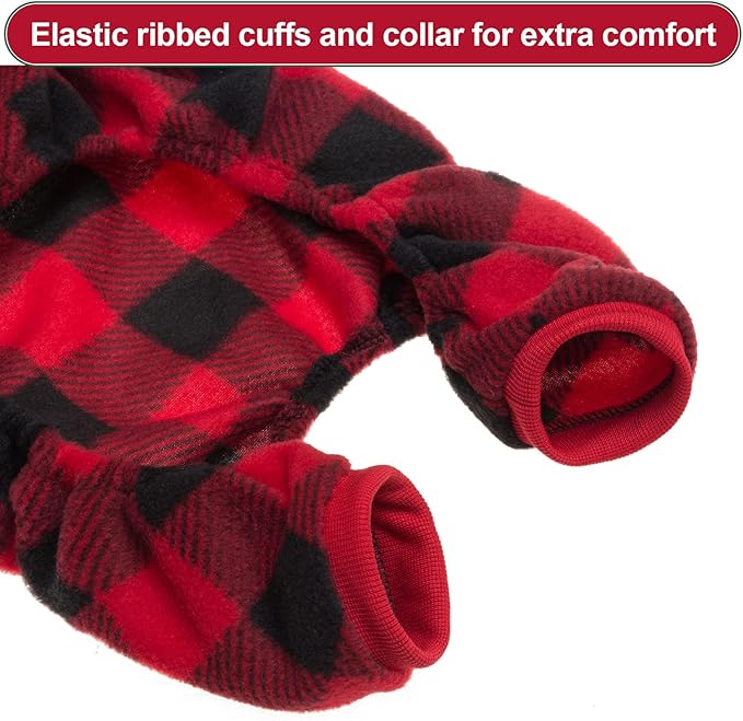 SCENEREAL Dog Pajamas for Small to Large Dogs Soft Pet Sweater Clothes Warm Puppy Onesie Outfits for Doggie Winter Christmas